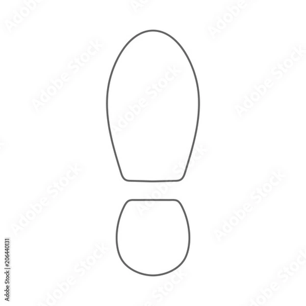 Obraz Footprint silhouette. Shoe imprint. Outline. Vector.