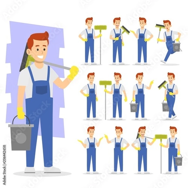 Obraz People working vector icon illustration character 
