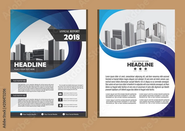 Fototapeta Business abstract vector template. Brochure design, cover modern layout, annual report, poster, flyer in A4 with colorful triangles, geometric shapes for tech, science, market with light background