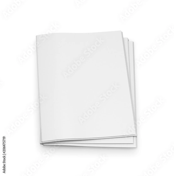 Obraz Empty newspaper template on white background. 3d illustration