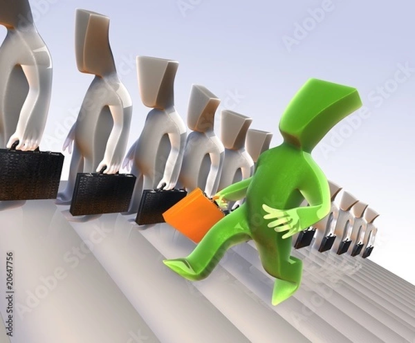 Obraz Aufsteiger auf Karriereleiter