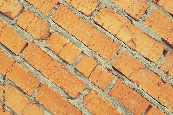 Fototapeta old vintage brick wall, background, texture