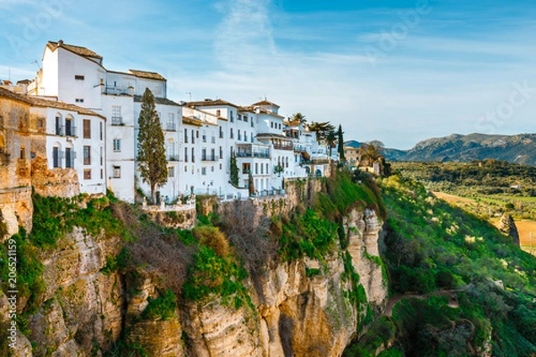 Fototapeta The village of Ronda in Andalusia, Spain. View from the bridge