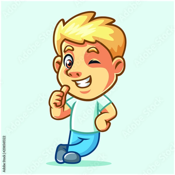 Fototapeta Boy Activities Mascot Design Vector