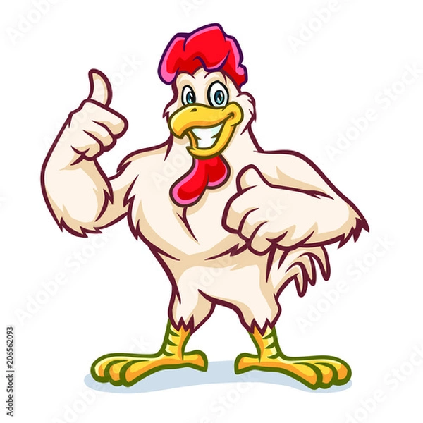 Obraz Chicken Thumbs Up Mascot Design Vector
