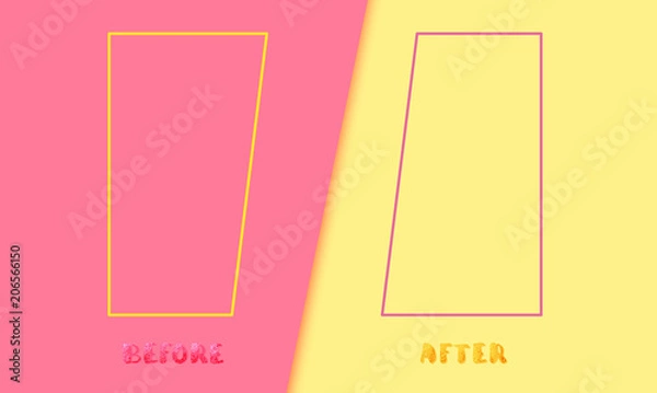 Obraz Before and After card. Vector illustration.