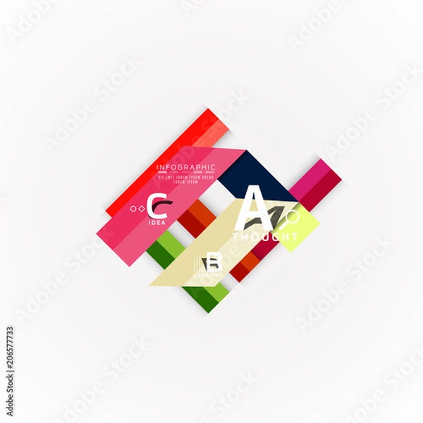 Fototapeta Abstract geometric option infographic banners, a b c steps process