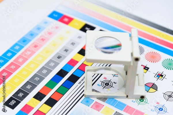 Fototapeta Printing Thread Counter checking registration Measurement Color Management Industry Object
