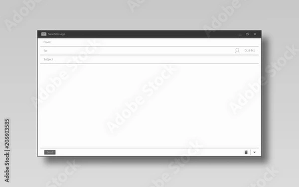 Fototapeta E-mail blank template for mail message internet mail frame interface