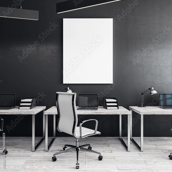 Fototapeta Modern office with empty billboard