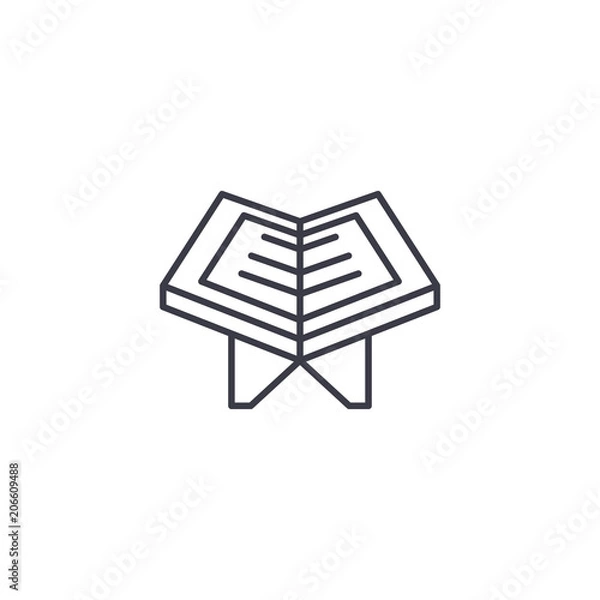 Obraz Quran linear icon concept. Quran line vector sign, symbol, illustration.