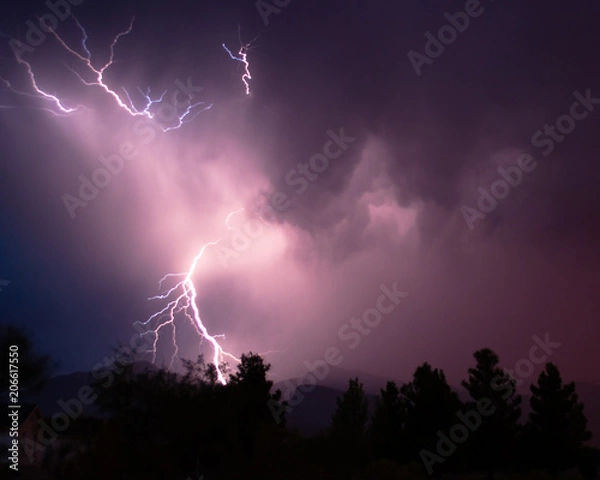 Obraz Lightning Over Huachuca Mountains