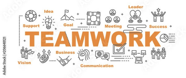 Obraz transparent wektor pracy zespołowej