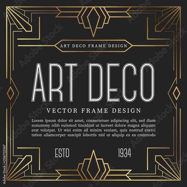 Obraz Sztuka w stylu art deco ramki. ilustracji wektorowych
