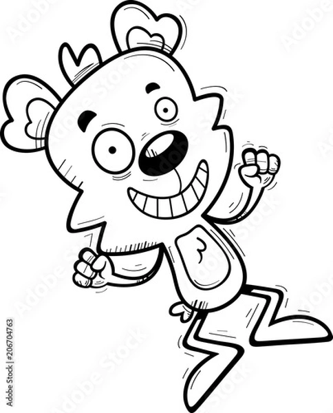 Obraz Cartoon Male Bear Jumping