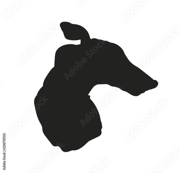 Obraz dog portrait silhouette, vector