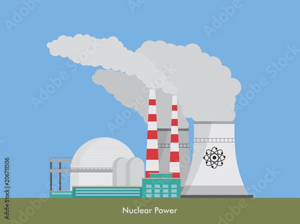 Obraz Elektrownia jądrowa wektor.