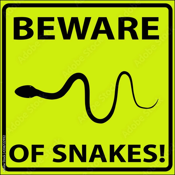 Obraz vector illustration of beware of snake sign