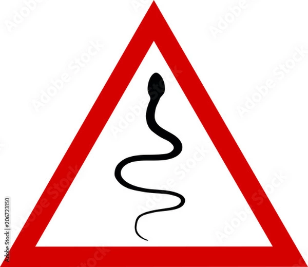 Fototapeta vector illustration, warning snake 