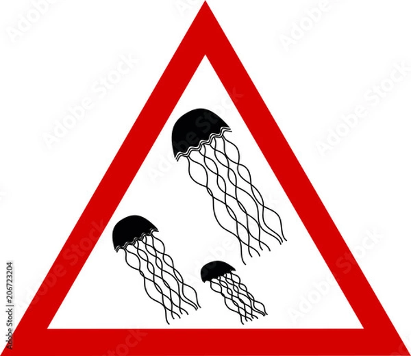 Obraz vector illustration, warning jellyfishes 