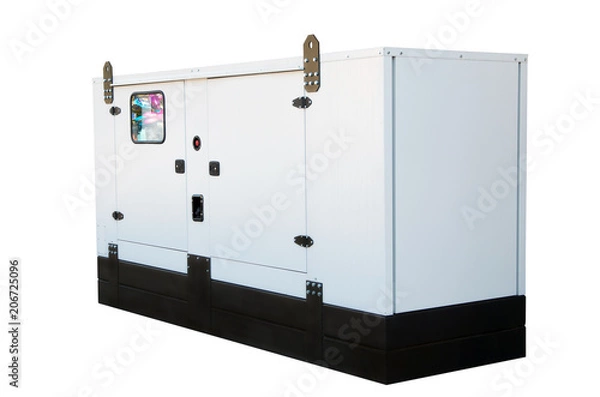 Obraz Generator do awaryjnego zasilania elektrycznego. Na białym tle