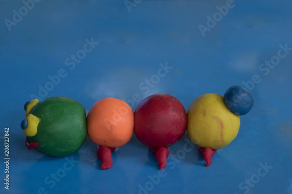 Fototapeta Caterpillar with playdough