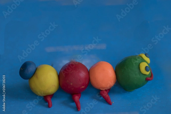 Fototapeta Caterpillar with playdough