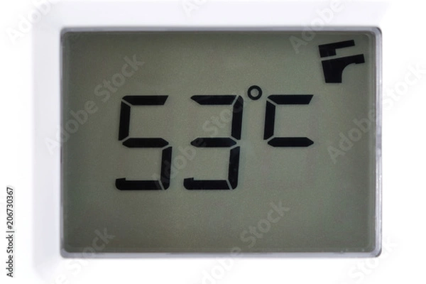 Obraz LCD with temperature readings 53 degrees Celsius