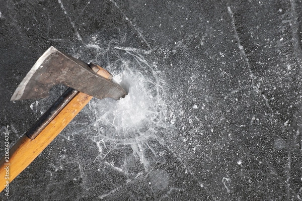 Obraz ice axe in ice