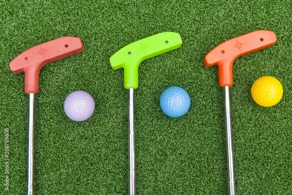 Obraz Trzy kluby do minigolfa