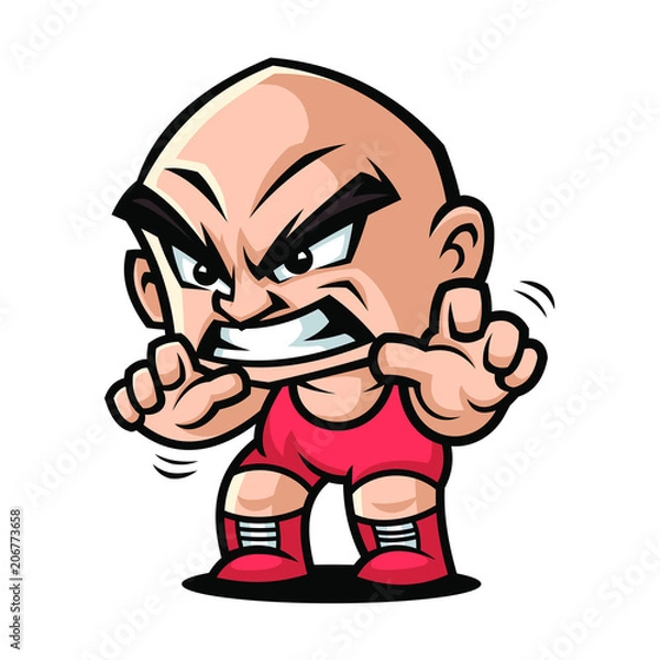 Obraz Wrestling Midget Mascot Design Vector
