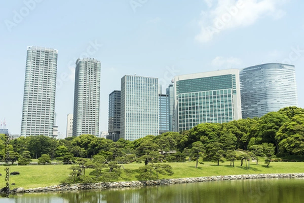 Fototapeta 東京汐留の高層ビル群