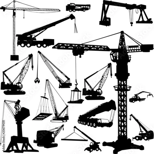 Fototapeta construction objects vector (crane)