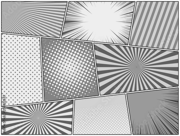 Obraz Comic book monochrome template