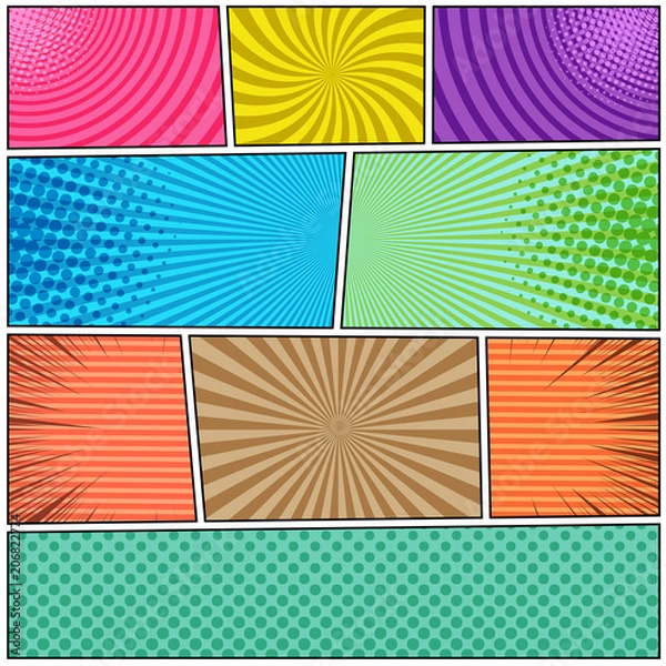 Fototapeta Comic book page background