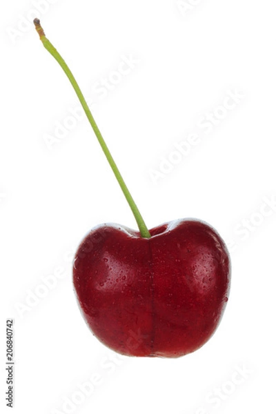 Fototapeta red cherry isolated on white background