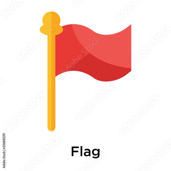 Fototapeta Flag icon vector sign and symbol isolated on white background