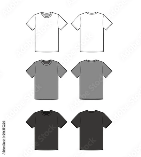 Obraz T-shirt top tee fashion flat technical drawing template
