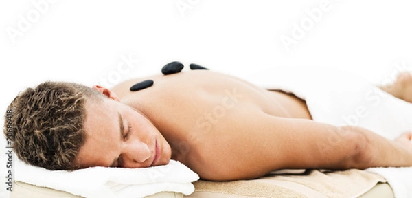 Obraz Young man enjoying spa treatment