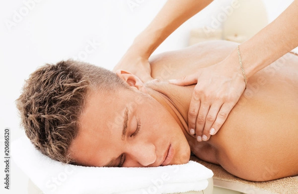 Obraz Young man getting spa treatment