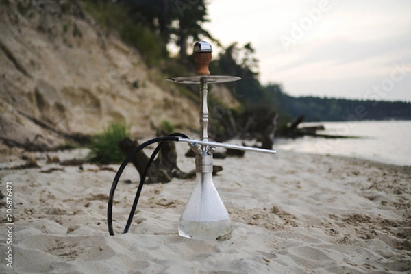 Obraz Hookah shisha smoke on beach background