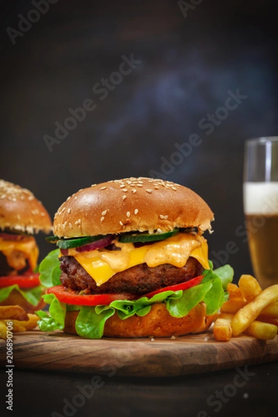 Obraz Hamburger And French Fries