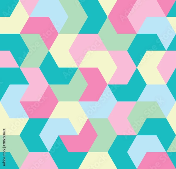 Fototapeta Seamless pattern. Endless background of geometric shapes. Arrow seamless pattern. Geometric pattern. Wallpaper. Vector illustration.
