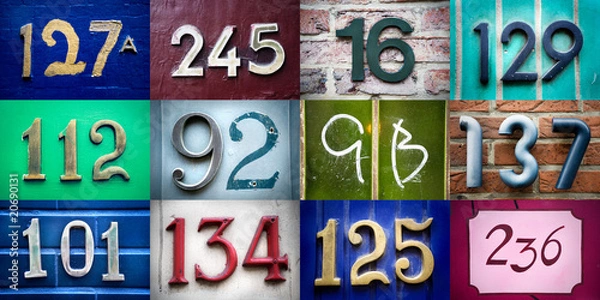 Fototapeta High-definition composition of 12 street numbers