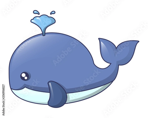 Fototapeta Blue whale icon. Cartoon of blue whale vector icon for web design isolated on white background