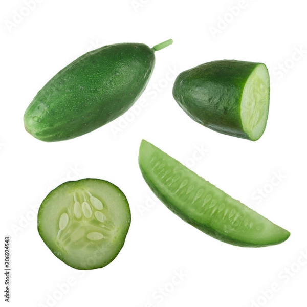 Fototapeta set of cucumber isolated