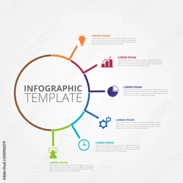 Fototapeta Infographic template for business, education, web design, banners, brochures, flyers, diagram, workflow, timeline. Vector illustration.