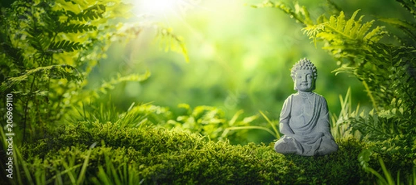 Obraz Buddha statua w naturalnym tle