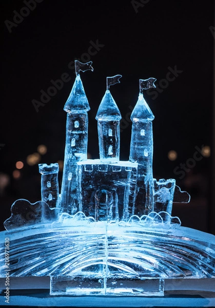 Obraz Fantasy ice blue castle