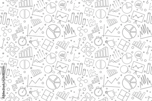Fototapeta Vector Data Analysis pattern. Data Analysis seamless background	